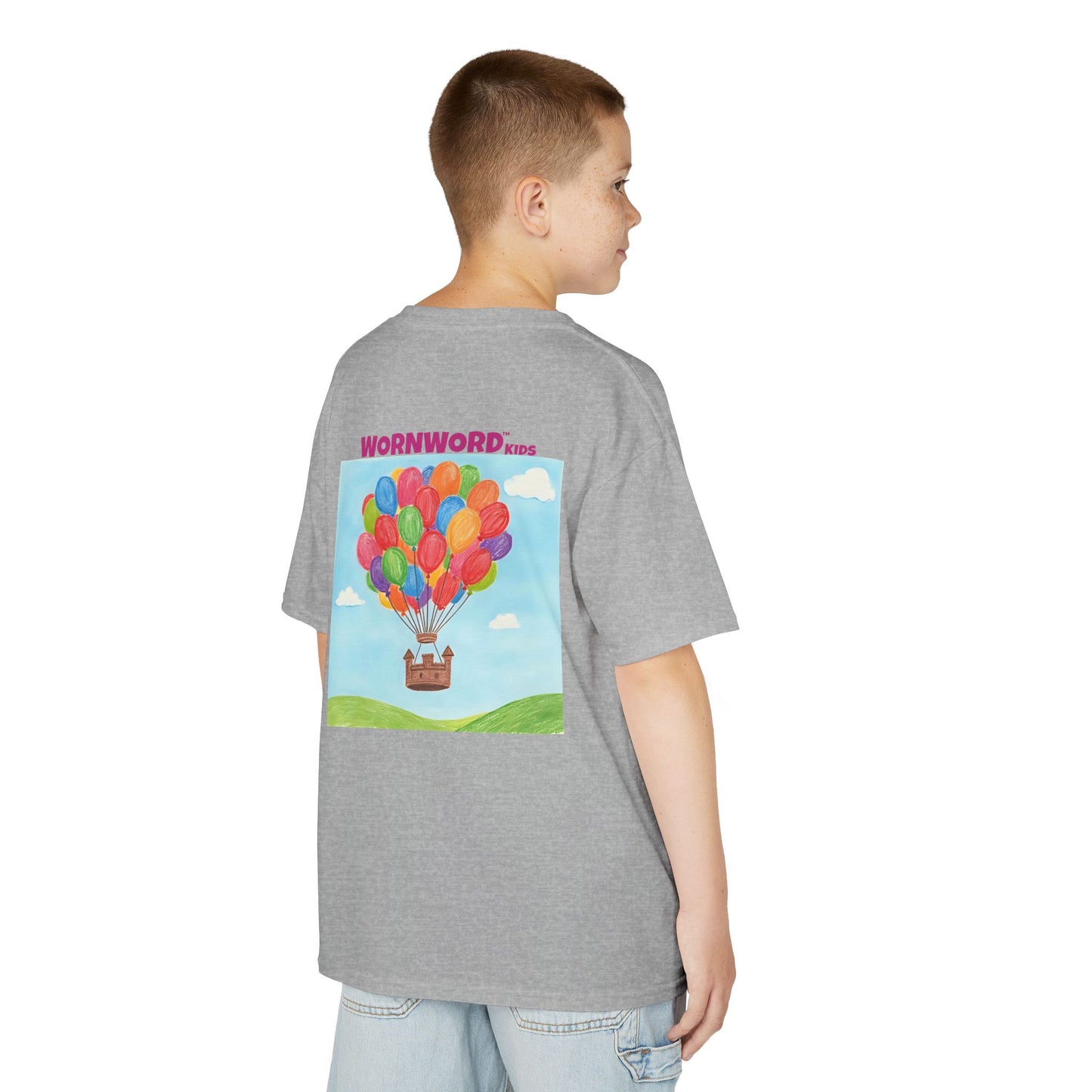 WORNWORD Kids Mid-Weight Tee - Floating Castle “Upside-Down = Right Side Fun!”