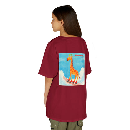 WORNWORD Kids Mid-Weight Tee - Giraffe "Roll High. Dream Bright!"