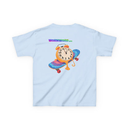 WORNWORD Kids Mid-Weight Tee - Melting Clock “Skate Through Time!”