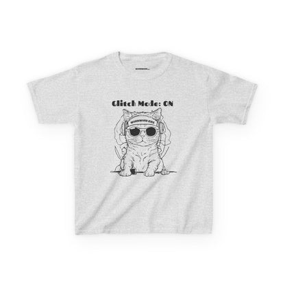 WORNWORD Kids™ Youth Mid-Weight Tee - Cyber Cat "Glitch Mode: On"