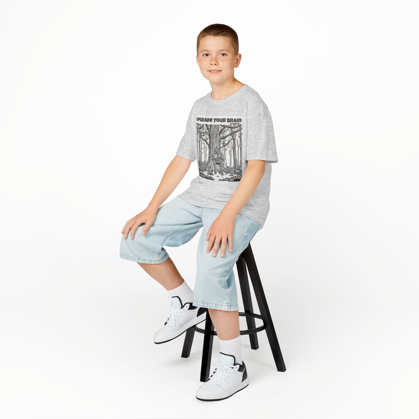 WORNWORD Kids™ Youth Mid-Weight Tee - Robot "Upgrade Your Brain"
