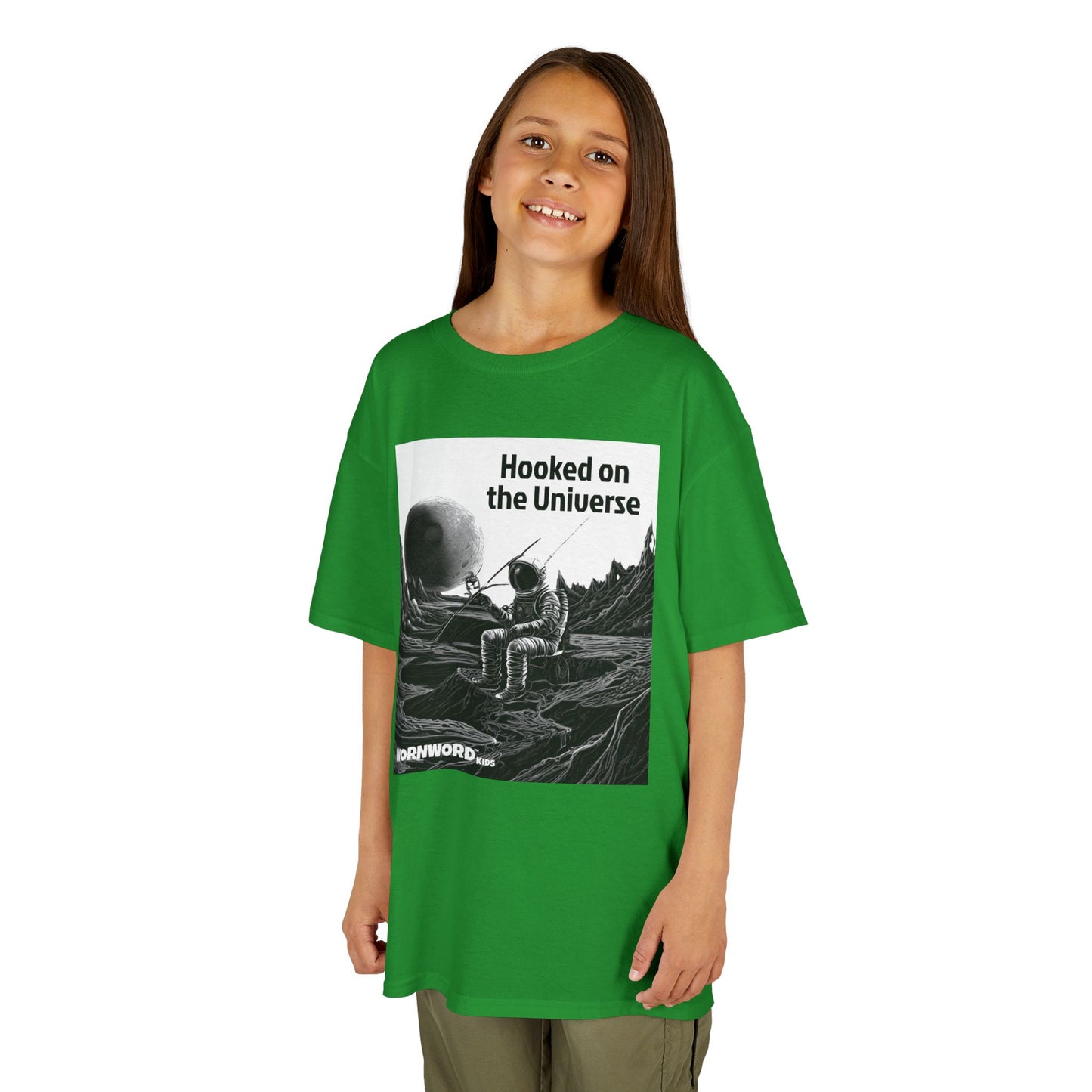 WORNWORD Kids™ Youth Mid-Weight Tee - Astronaut "Hooked on the Universe!