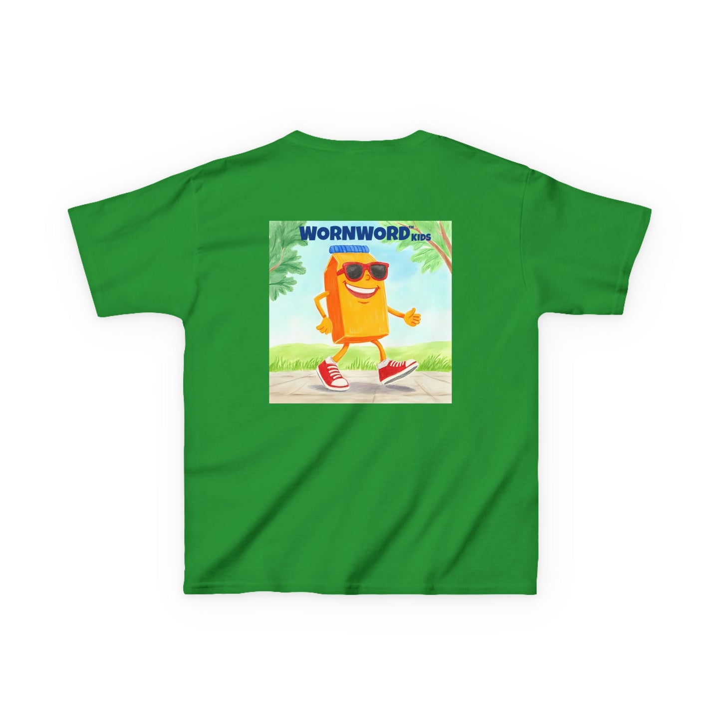 WORNWORD Kids Mid-Weight Tee - Walking Juice Box “Sip Happens. Keep Rollin’!