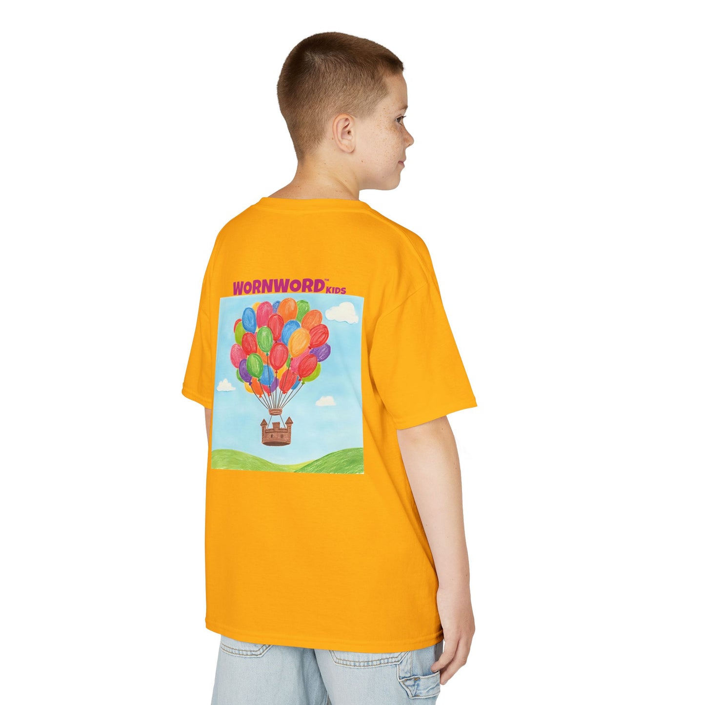 WORNWORD Kids Mid-Weight Tee - Floating Castle “Upside-Down = Right Side Fun!”
