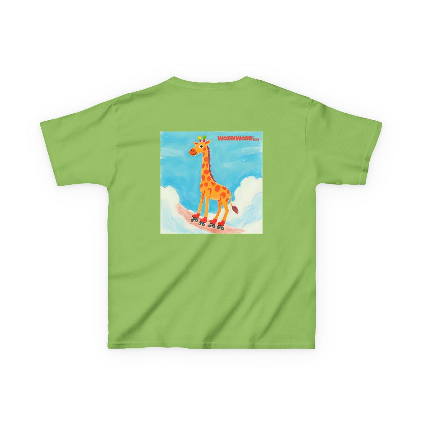 WORNWORD Kids Mid-Weight Tee - Giraffe "Roll High. Dream Bright!"