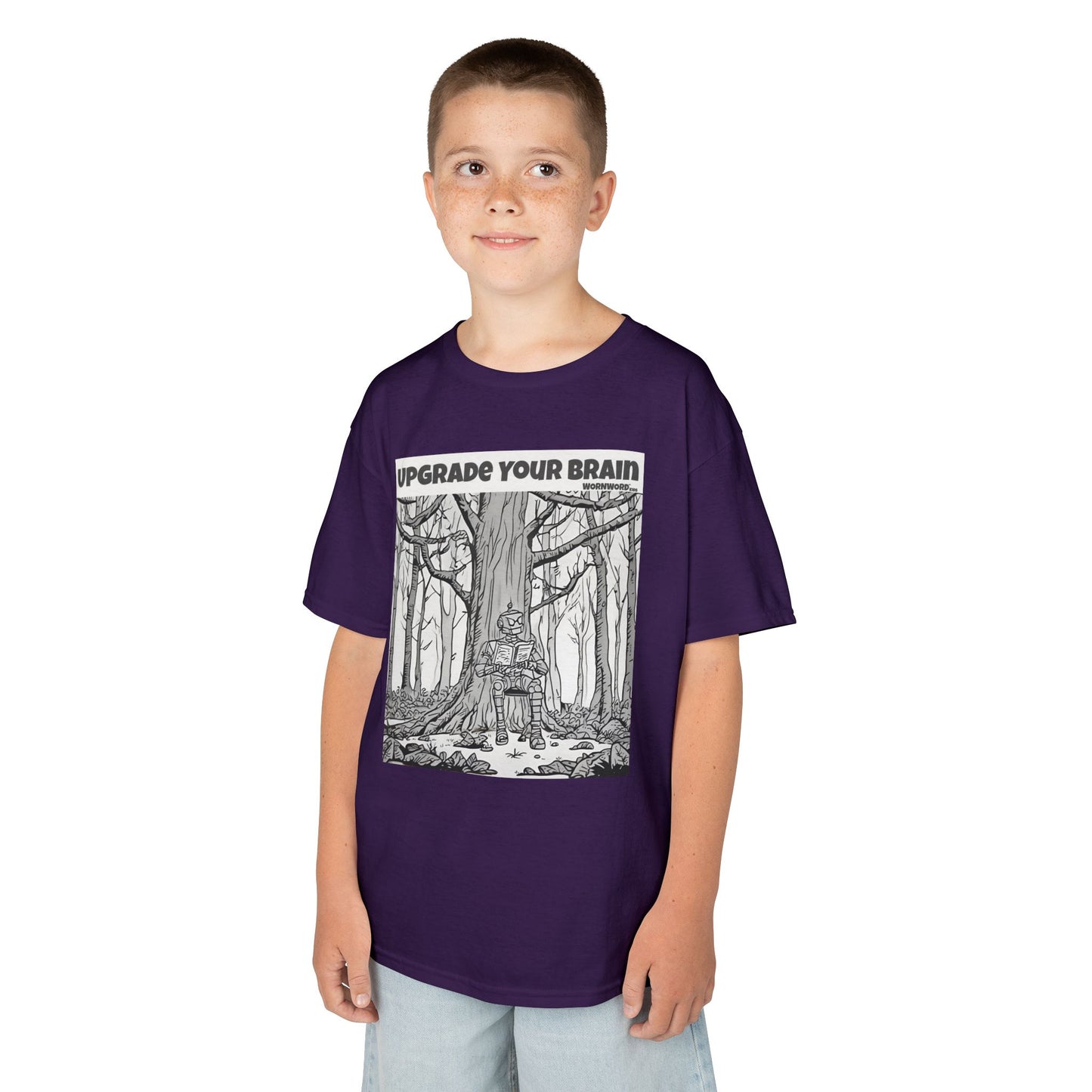 WORNWORD Kids™ Youth Mid-Weight Tee - Robot "Upgrade Your Brain"