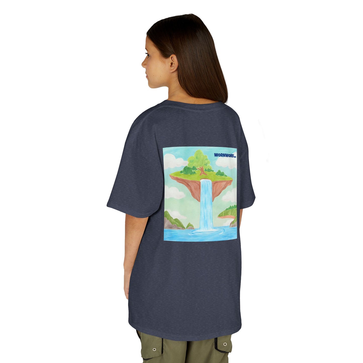 WORNWORD Kids Mid-Weight Tee - Waterfall Islands “Sky’s the Splash Limit!”