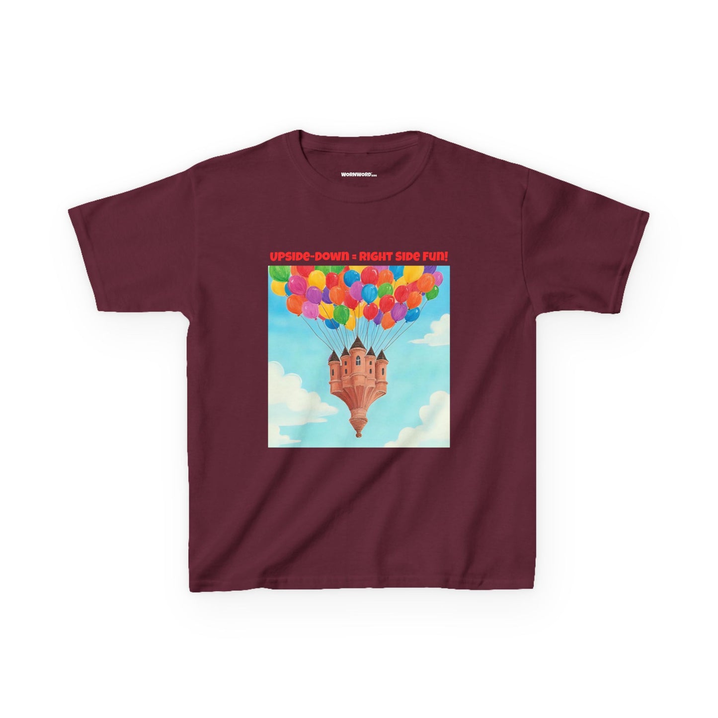 WORNWORD Kids Mid-Weight Tee - Floating Castle “Upside-Down = Right Side Fun!”