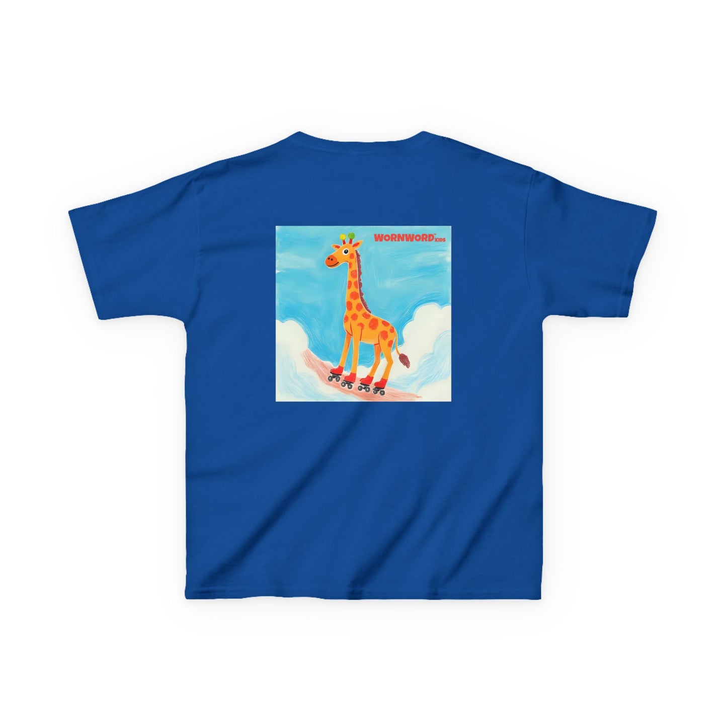 WORNWORD Kids Mid-Weight Tee - Giraffe "Roll High. Dream Bright!"
