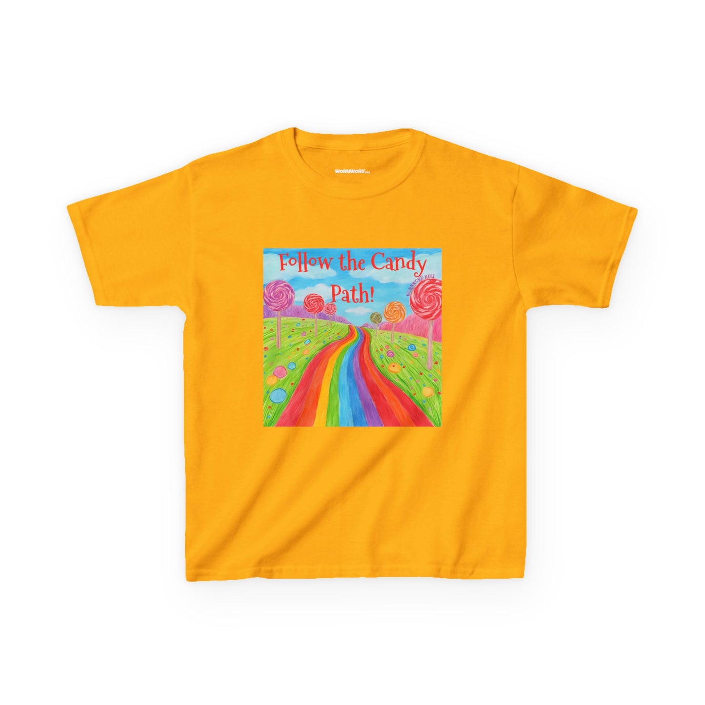 WORNWORD Kids Mid-Weight Tee - Rainbow Road “Follow the Candy Path!”