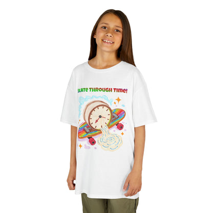 WORNWORD Kids Mid-Weight Tee - Melting Clock “Skate Through Time!”