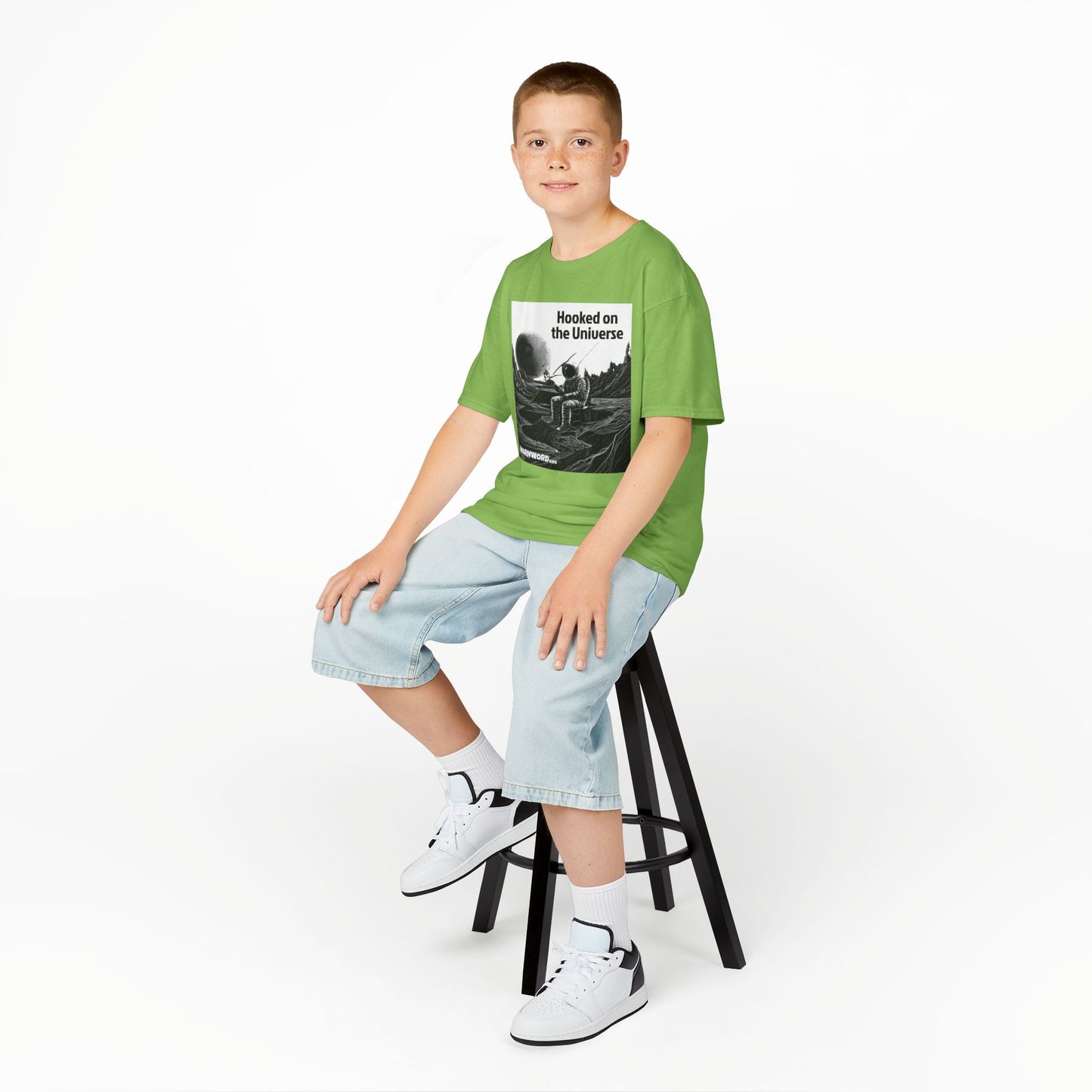 WORNWORD Kids™ Youth Mid-Weight Tee - Astronaut "Hooked on the Universe!