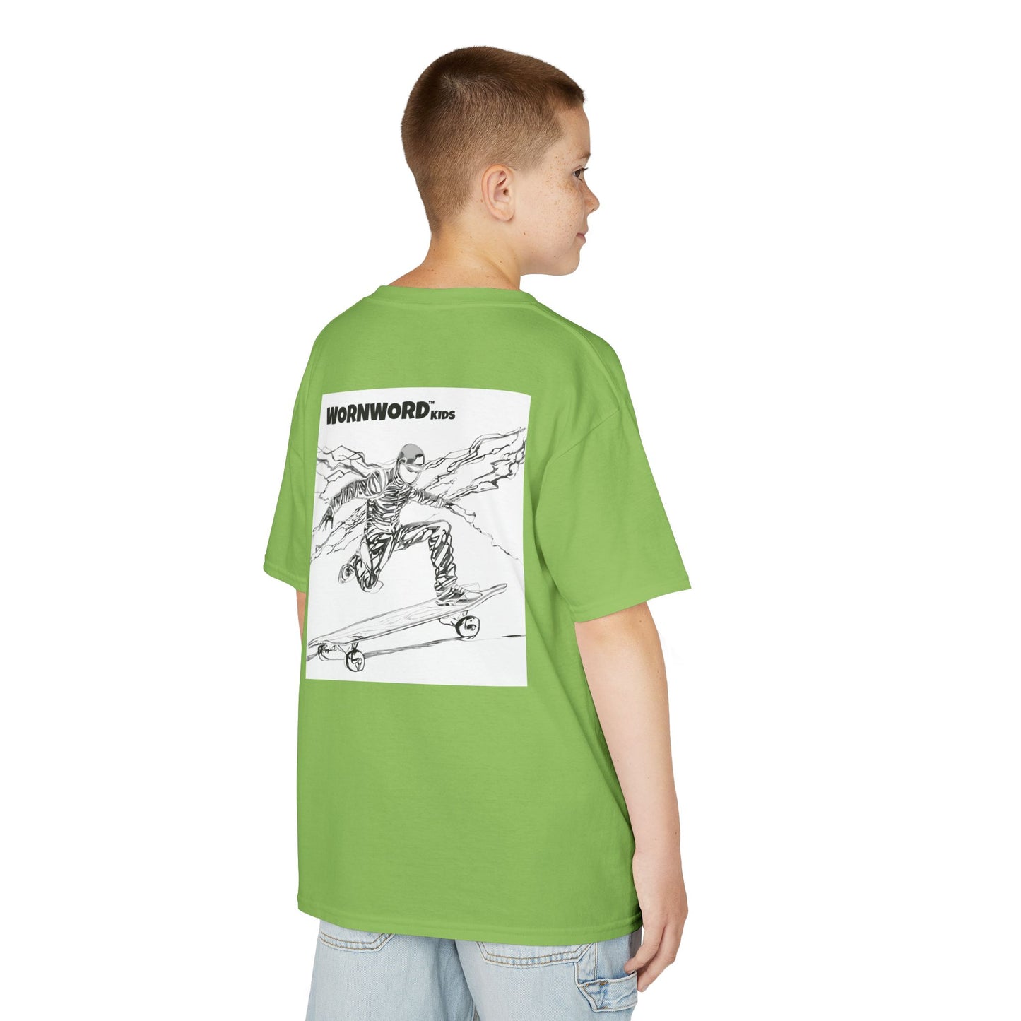 WORNWORD Kids™ Youth Mid-Weight Tee - Lightning Bolt "Charged Up and Rolling!"