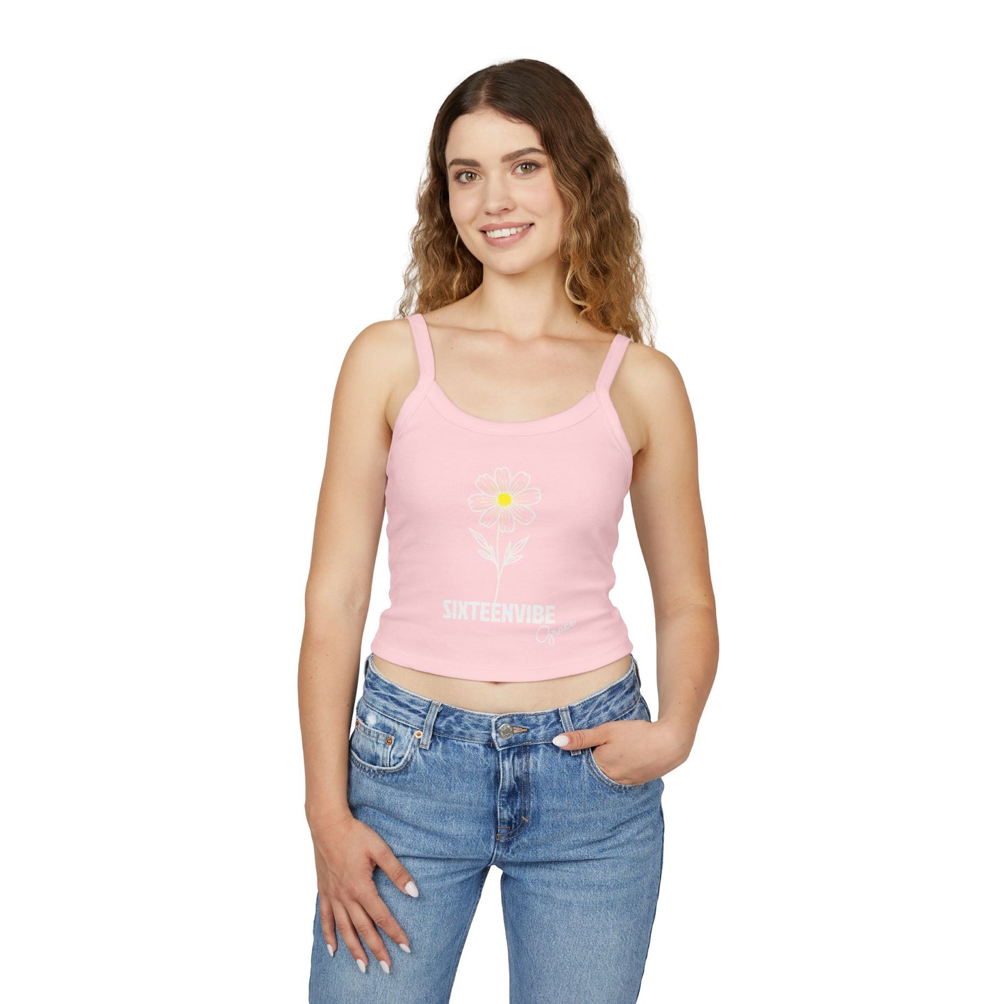 SIXTEENVIBE Grace PetalForme™ Spaghetti Strap Tank Top