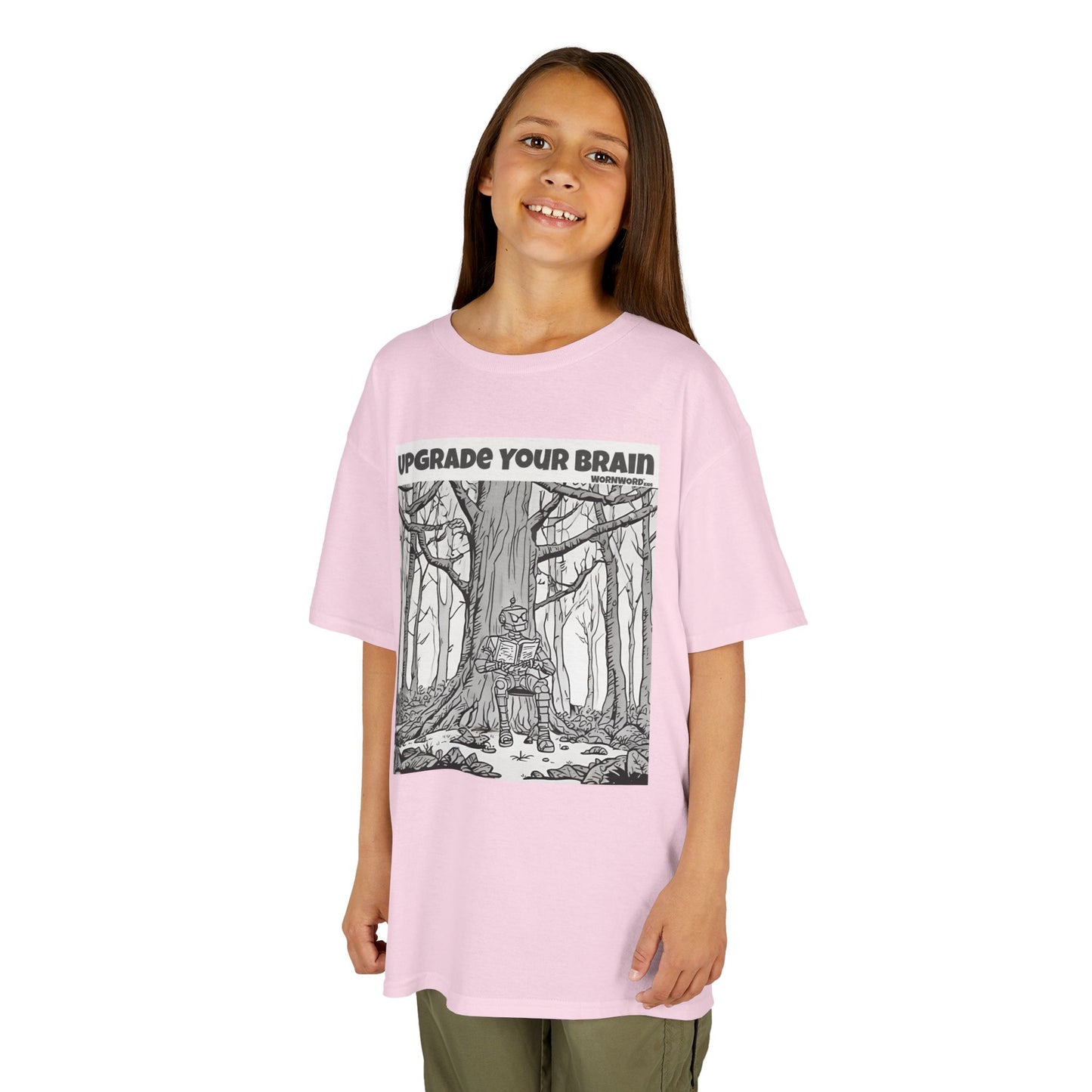 WORNWORD Kids™ Youth Mid-Weight Tee - Robot "Upgrade Your Brain"