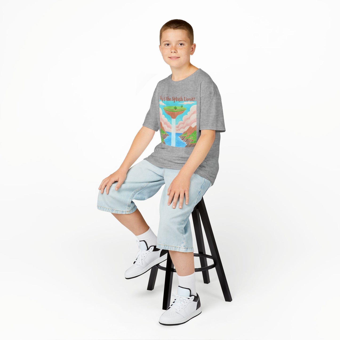 WORNWORD Kids Mid-Weight Tee - Waterfall Islands “Sky’s the Splash Limit!”