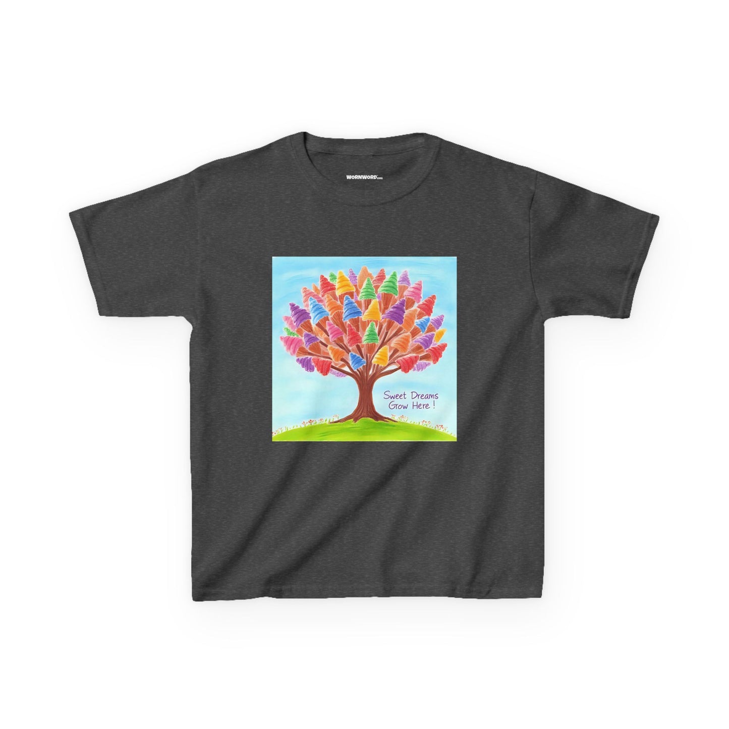 WORNWORD Kids Mid-Weight Tee - Ice-Cream Tree “Sweet Dreams Grow Here!”