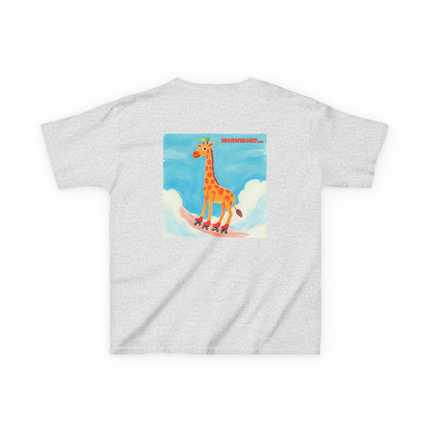 WORNWORD Kids Mid-Weight Tee - Giraffe "Roll High. Dream Bright!"