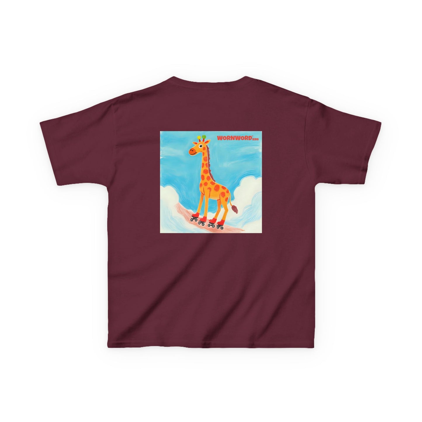 WORNWORD Kids Mid-Weight Tee - Giraffe "Roll High. Dream Bright!"