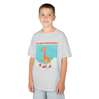 WORNWORD Kids Mid-Weight Tee - Giraffe "Roll High. Dream Bright!"