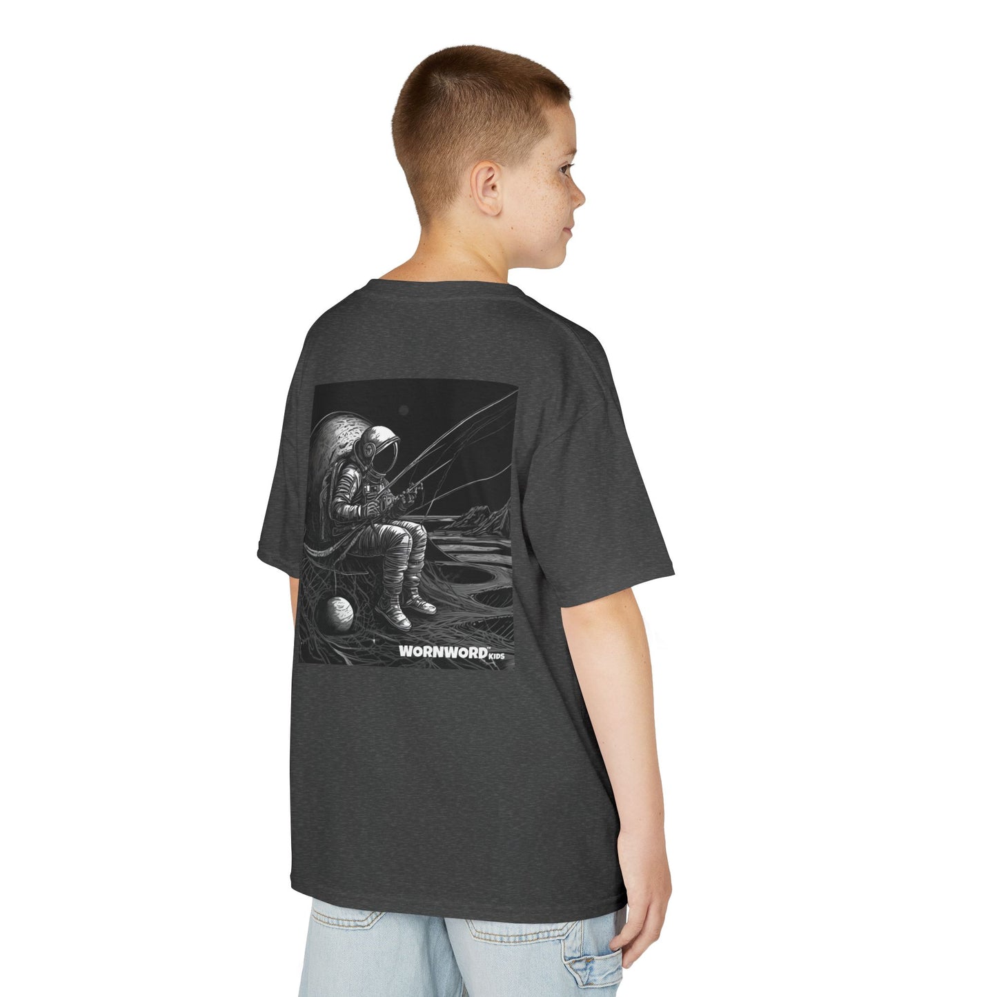 WORNWORD Kids™ Youth Mid-Weight Tee - Astronaut "Hooked on the Universe!