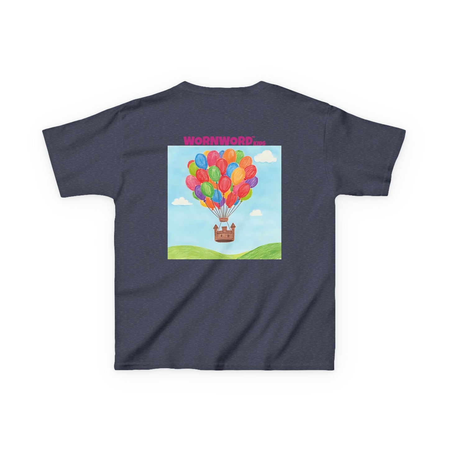 WORNWORD Kids Mid-Weight Tee - Floating Castle “Upside-Down = Right Side Fun!”