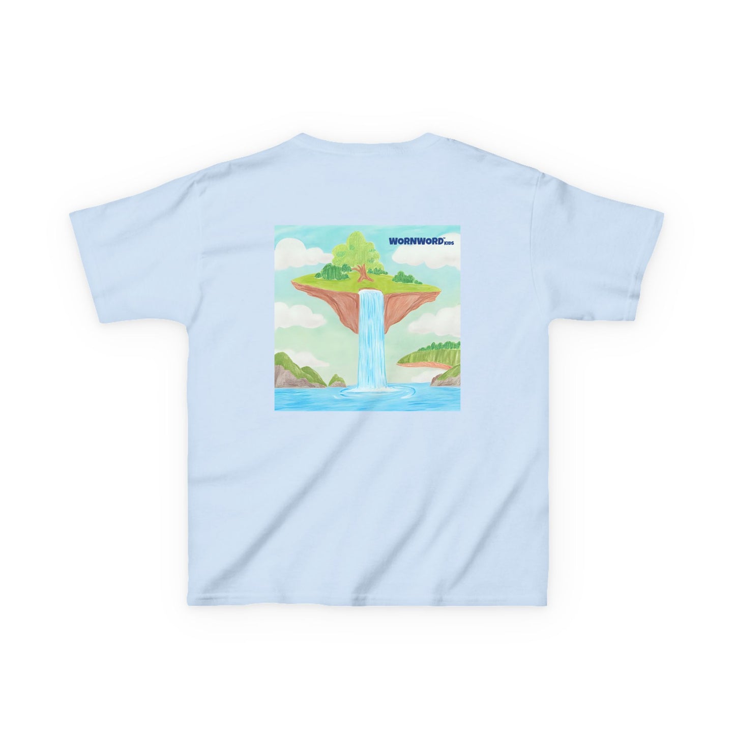 WORNWORD Kids Mid-Weight Tee - Waterfall Islands “Sky’s the Splash Limit!”