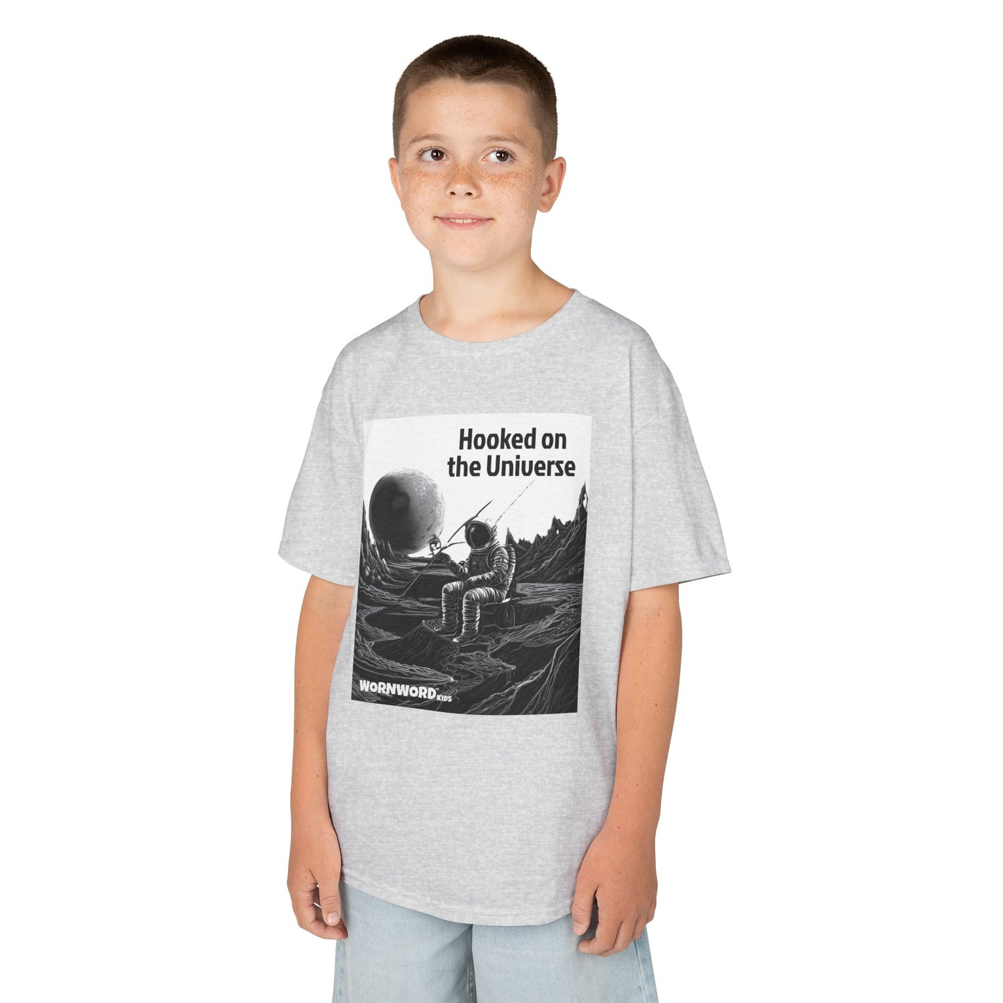 WORNWORD Kids™ Youth Mid-Weight Tee - Astronaut "Hooked on the Universe!