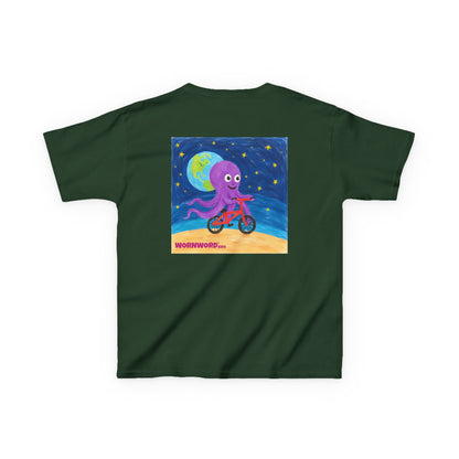 WORNWORD Kids Mid-Weight Tee - Octopus "Ride the Moon. Rule the Waves!"