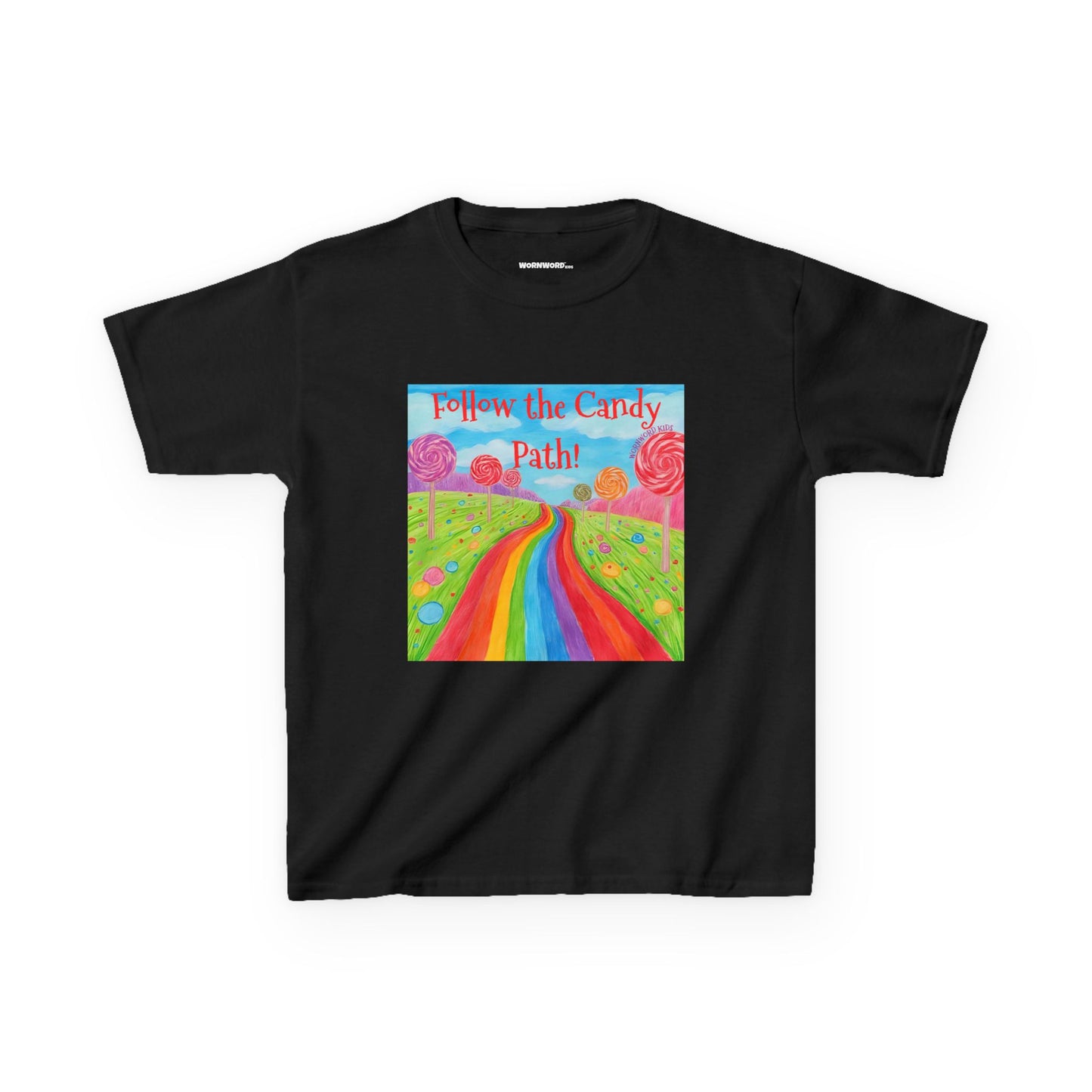 WORNWORD Kids Mid-Weight Tee - Rainbow Road “Follow the Candy Path!”