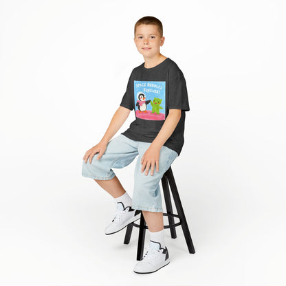 WORNWORD Kids Mid-Weight Tee - Penguin "Space Buddies Forever!"