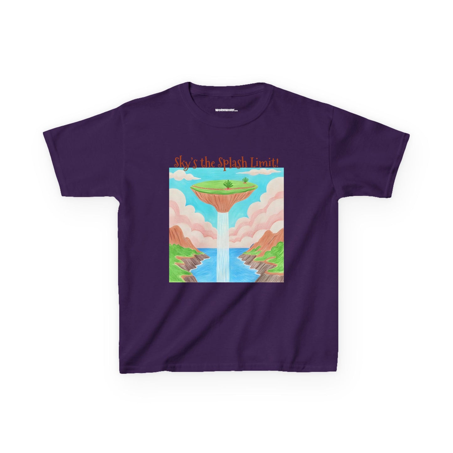WORNWORD Kids Mid-Weight Tee - Waterfall Islands “Sky’s the Splash Limit!”