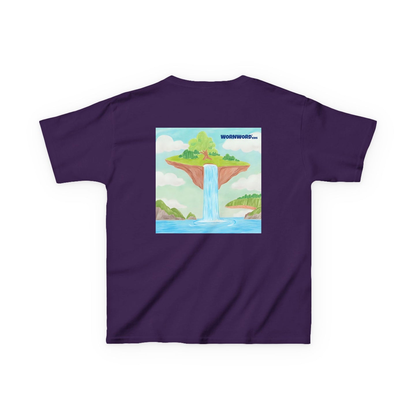 WORNWORD Kids Mid-Weight Tee - Waterfall Islands “Sky’s the Splash Limit!”