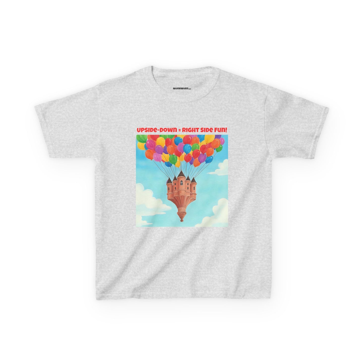 WORNWORD Kids Mid-Weight Tee - Floating Castle “Upside-Down = Right Side Fun!”