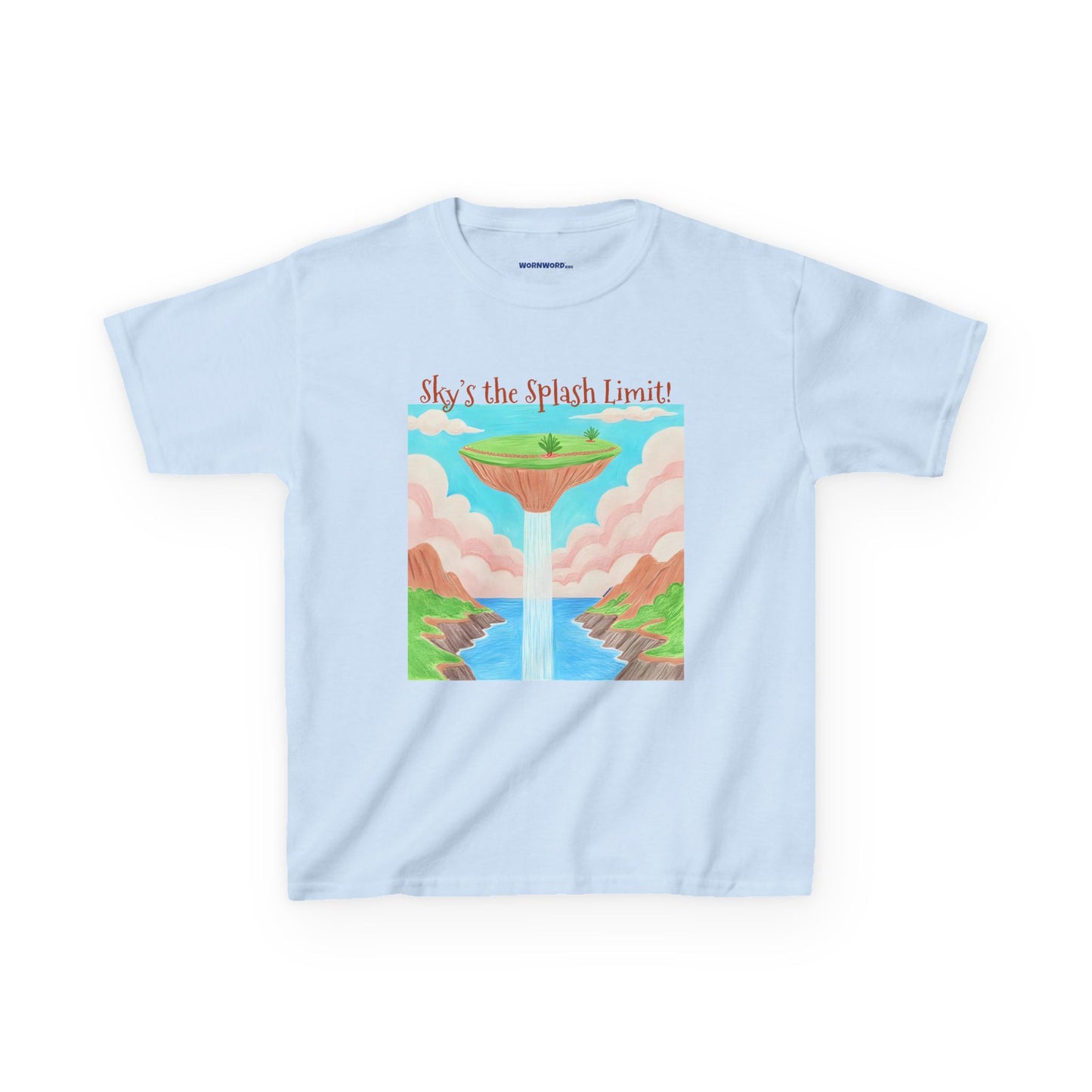 WORNWORD Kids Mid-Weight Tee - Waterfall Islands “Sky’s the Splash Limit!”
