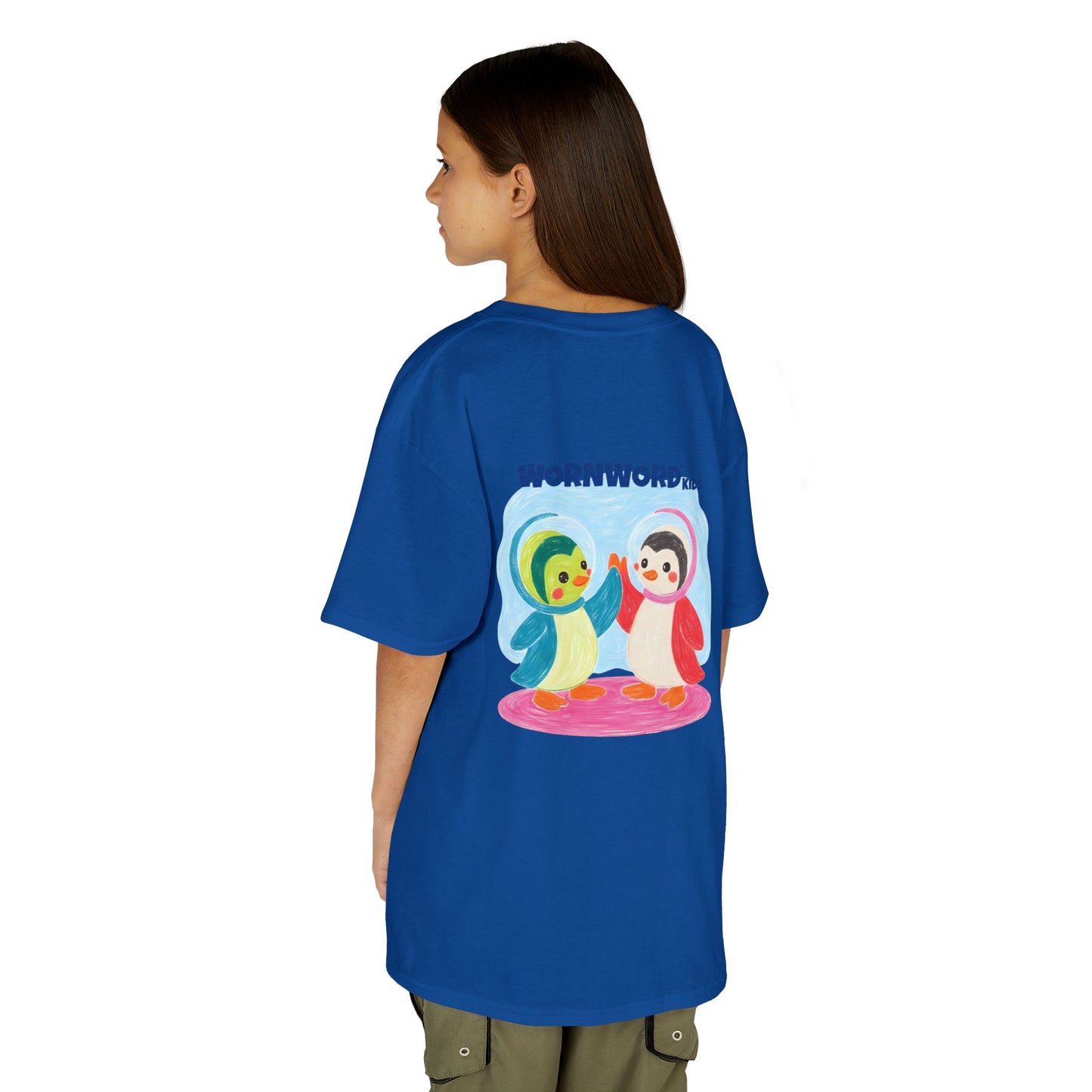 WORNWORD Kids Mid-Weight Tee - Penguin "Space Buddies Forever!"