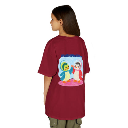 WORNWORD Kids Mid-Weight Tee - Penguin "Space Buddies Forever!"