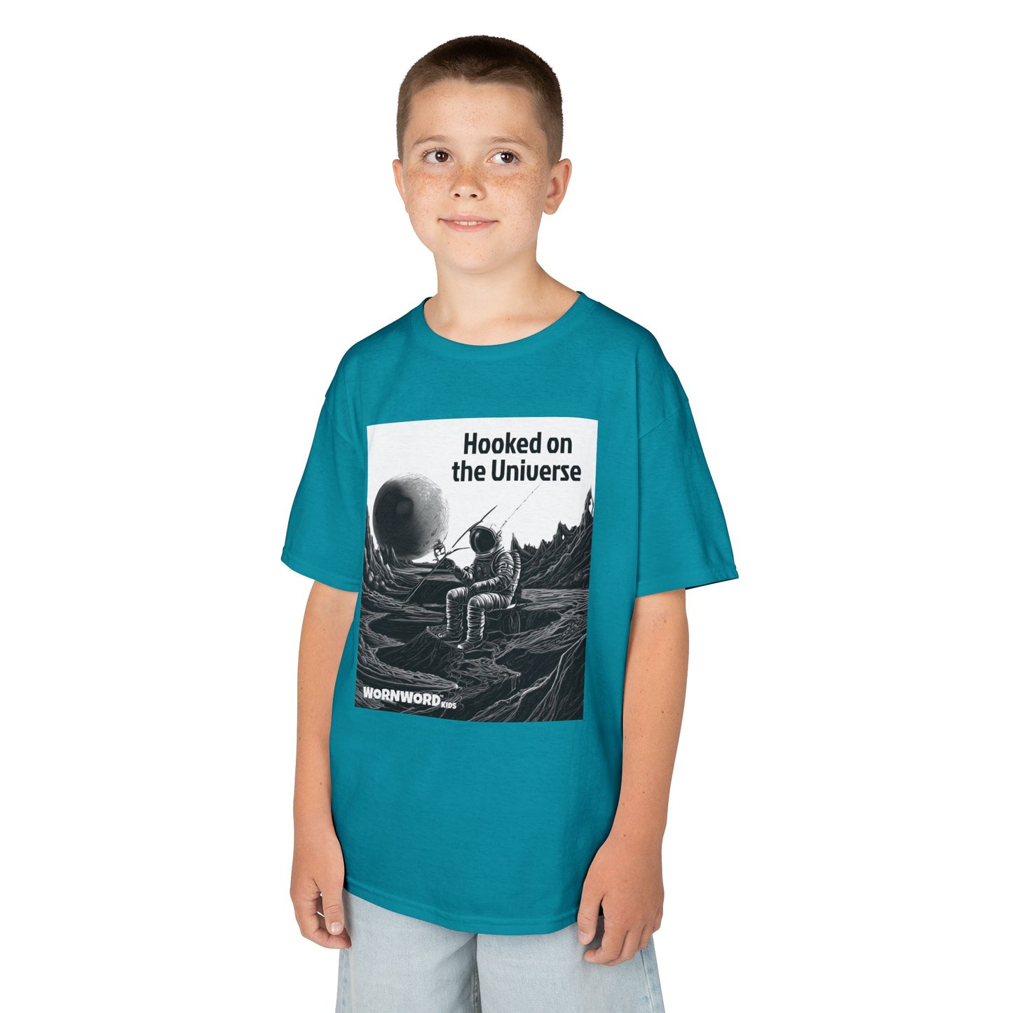 WORNWORD Kids™ Youth Mid-Weight Tee - Astronaut "Hooked on the Universe!