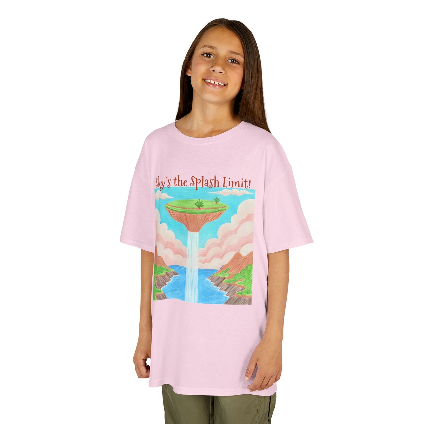 WORNWORD Kids Mid-Weight Tee - Waterfall Islands “Sky’s the Splash Limit!”
