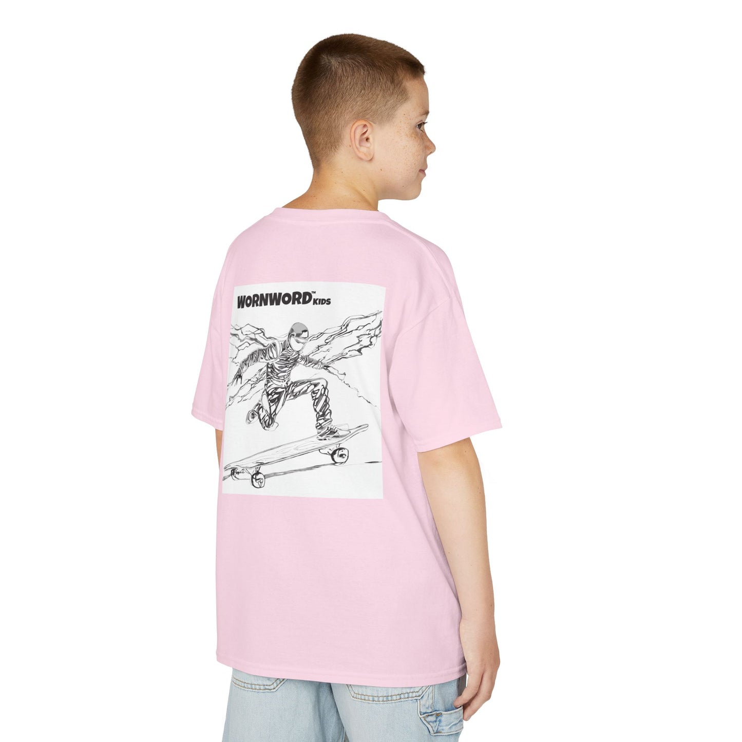 WORNWORD Kids™ Youth Mid-Weight Tee - Lightning Bolt "Charged Up and Rolling!"