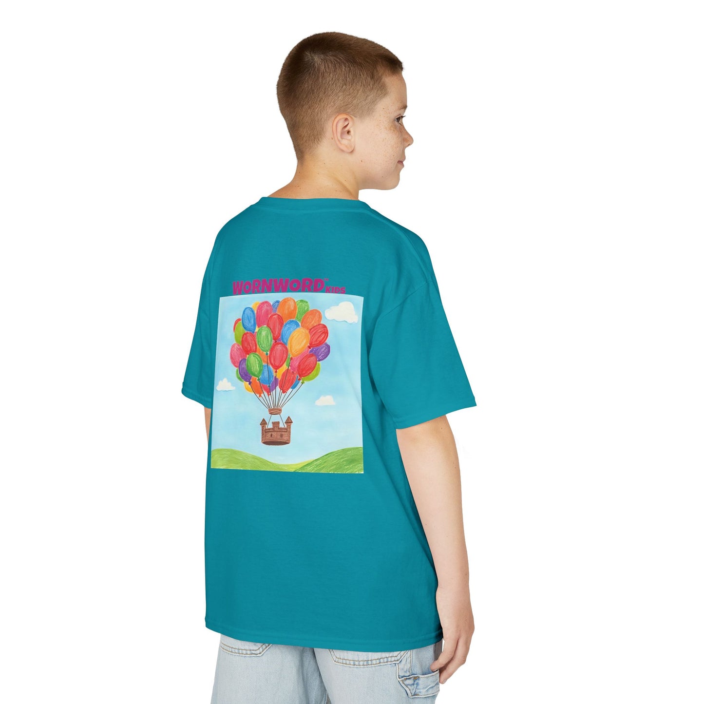 WORNWORD Kids Mid-Weight Tee - Floating Castle “Upside-Down = Right Side Fun!”