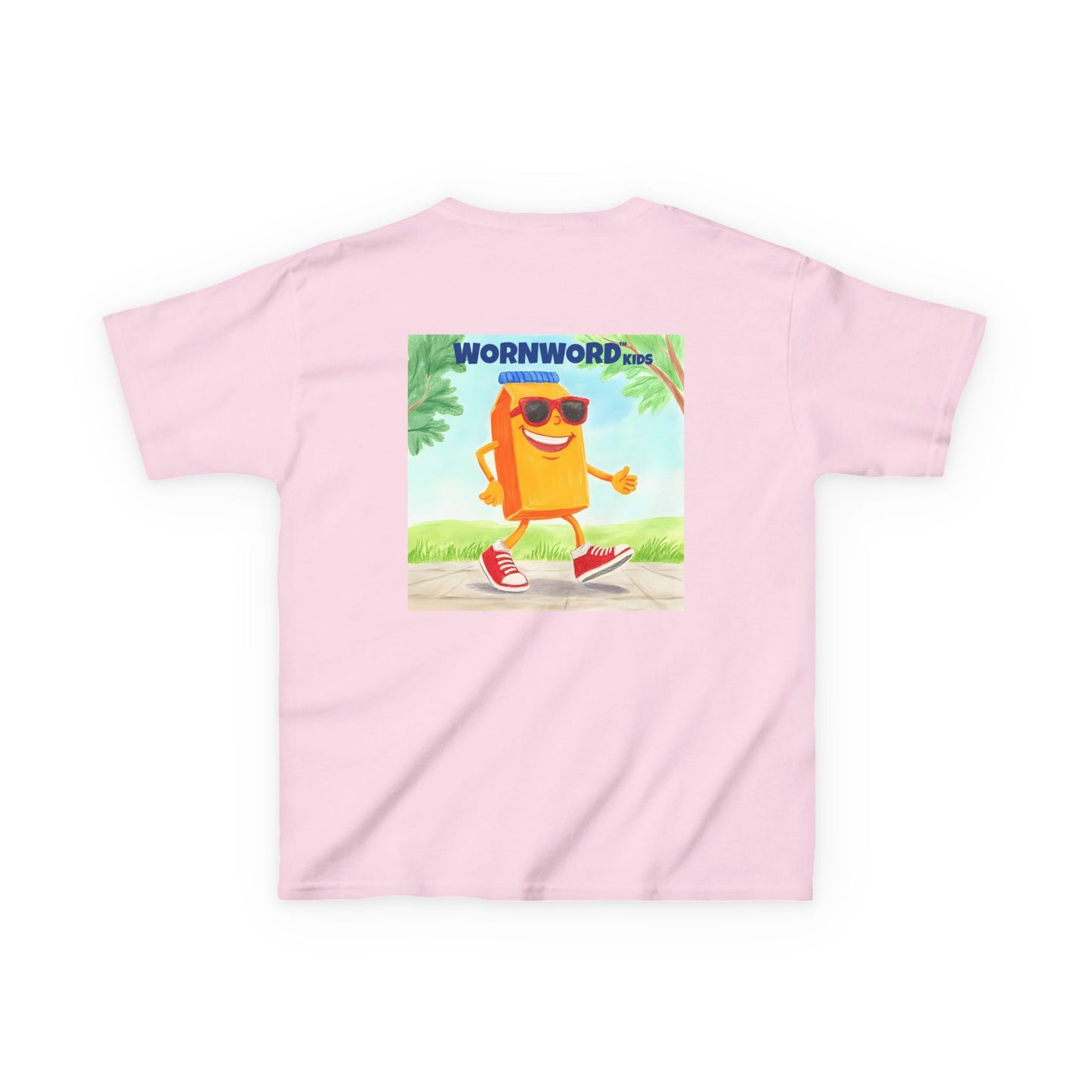 WORNWORD Kids Mid-Weight Tee - Walking Juice Box “Sip Happens. Keep Rollin’!