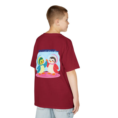 WORNWORD Kids Mid-Weight Tee - Penguin "Space Buddies Forever!"