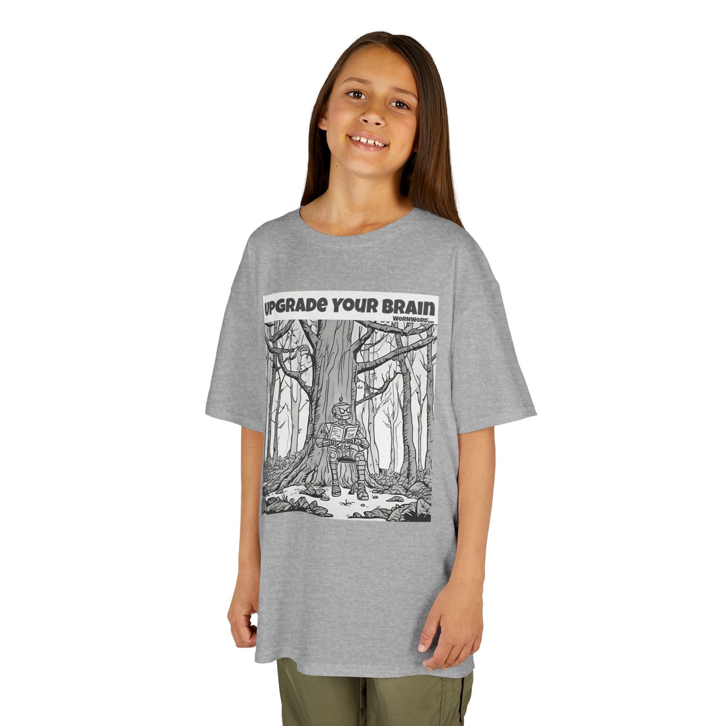 WORNWORD Kids™ Youth Mid-Weight Tee - Robot "Upgrade Your Brain"