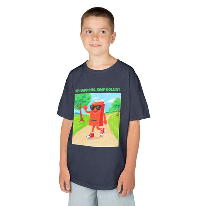 WORNWORD Kids Mid-Weight Tee - Walking Juice Box “Sip Happens. Keep Rollin’!