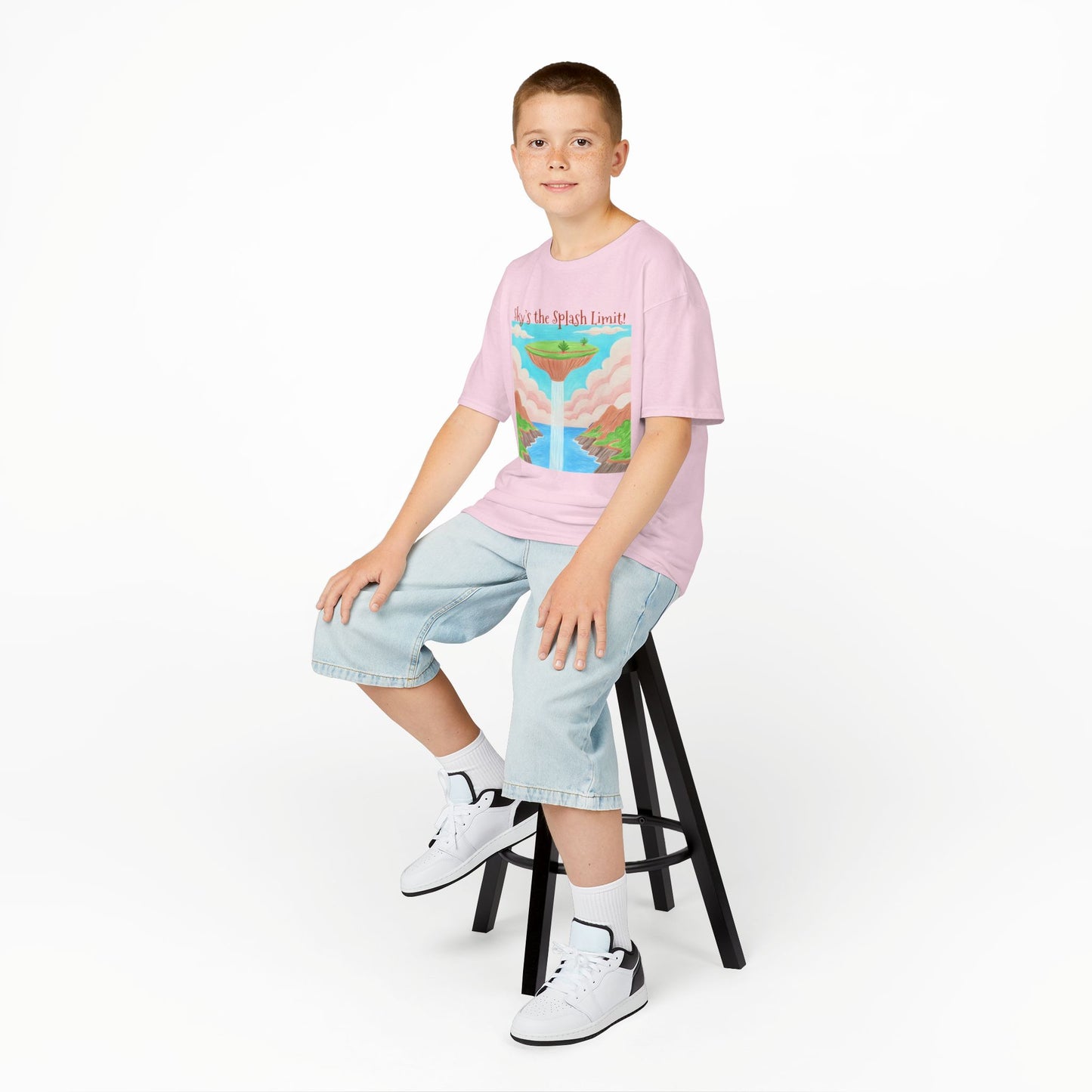 WORNWORD Kids Mid-Weight Tee - Waterfall Islands “Sky’s the Splash Limit!”