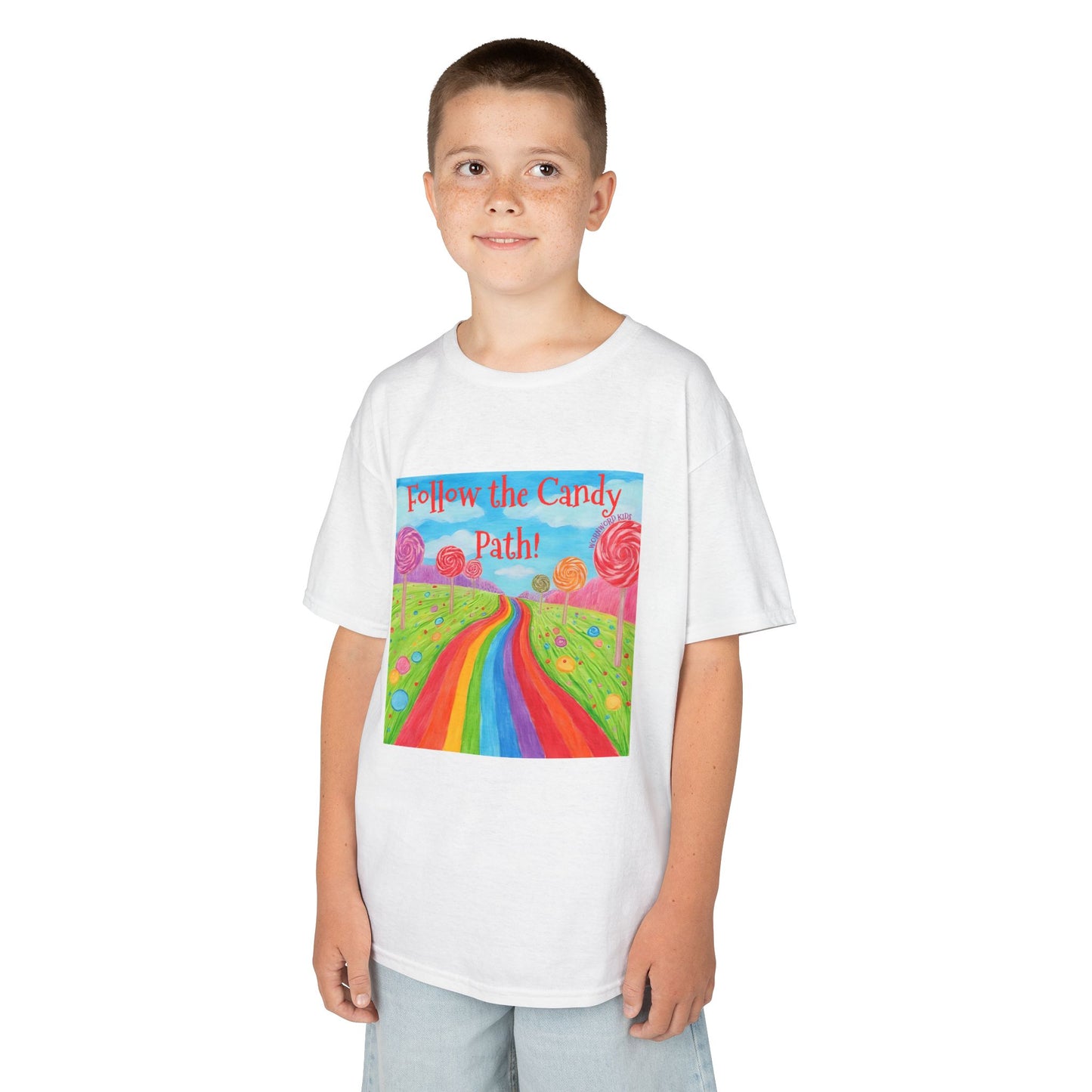 WORNWORD Kids Mid-Weight Tee - Rainbow Road “Follow the Candy Path!”