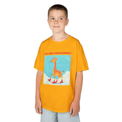 WORNWORD Kids Mid-Weight Tee - Giraffe "Roll High. Dream Bright!"