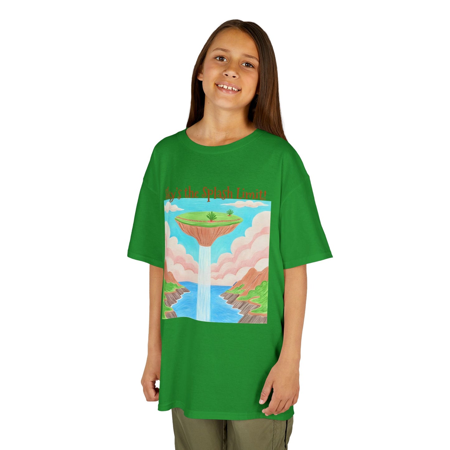 WORNWORD Kids Mid-Weight Tee - Waterfall Islands “Sky’s the Splash Limit!”