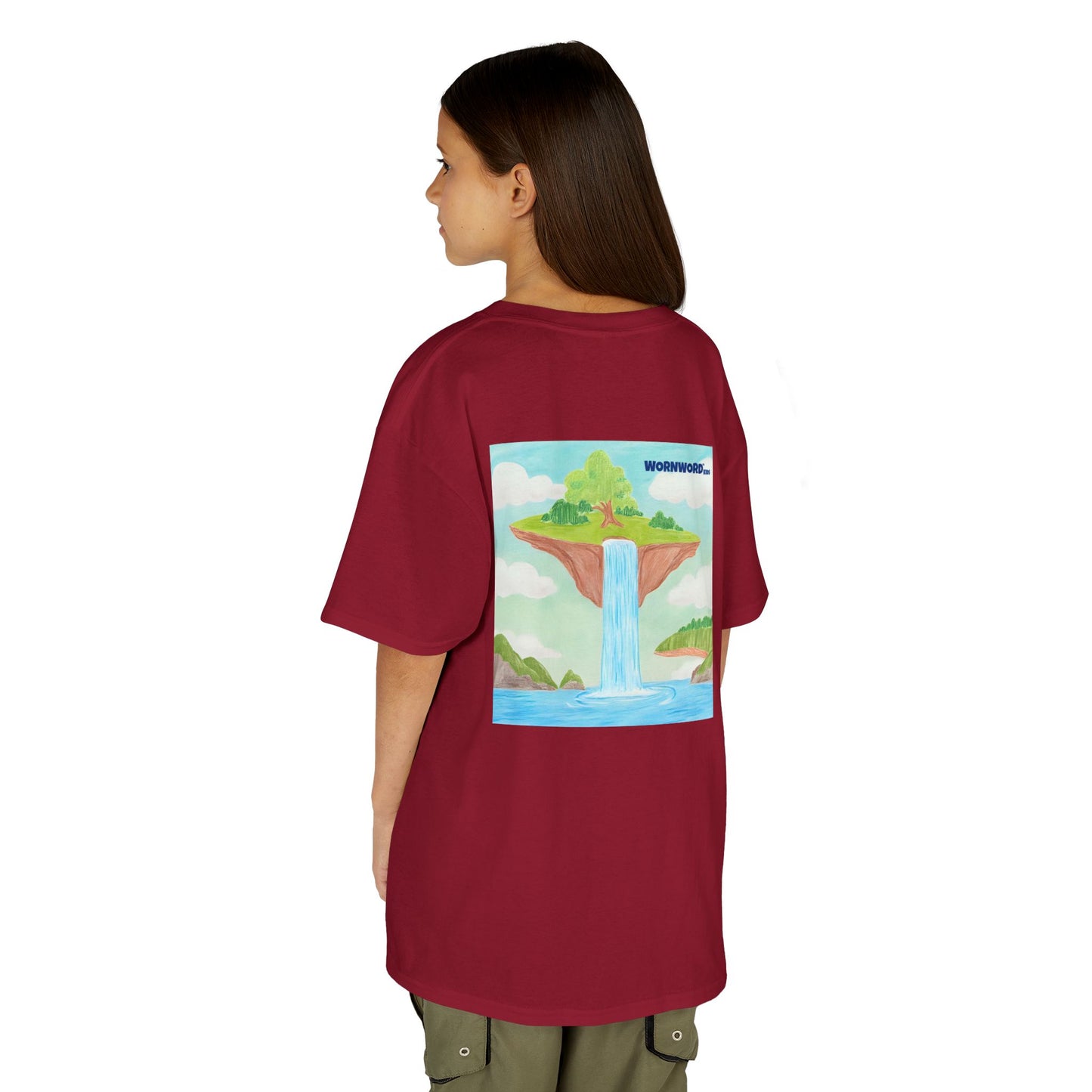 WORNWORD Kids Mid-Weight Tee - Waterfall Islands “Sky’s the Splash Limit!”